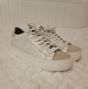P448 womens Theo calf hair Sneakers size 38 (8), White, Cream